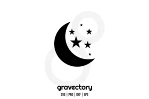 Moon And Stars SVG Free