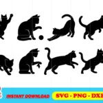 cat silhouette svg bundle