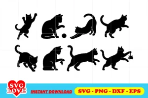 cat silhouette svg bundle