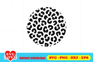 circle leopard print svg png