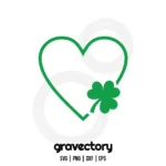clover heart svg cut file free