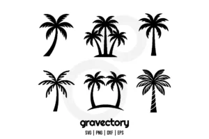 coconut tree silhouette svg file bundle