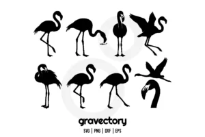flamingo silhouette svg bundle