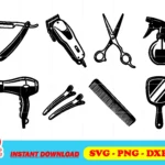 hairdresser tools svg bundle