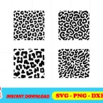 leopard print pattern svg cut file