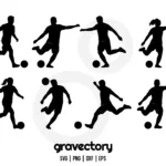 soccer player silhouette svg bundle