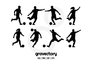 soccer player silhouette svg bundle