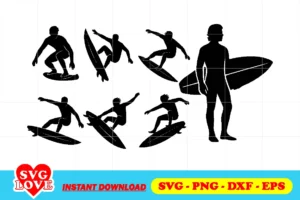 surfing silhouette svg bundle