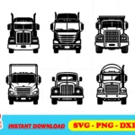 truck front silhouette svg bundle