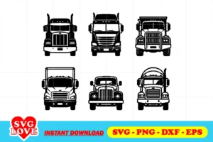 truck front silhouette svg bundle