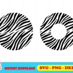 zebra print circle svg cut file