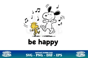 be happy snoopy svg clipart