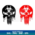 Biohazard Punisher Skull SVG Cricut