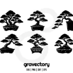 bonsai tree silhouette svg bundle
