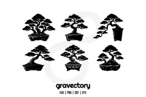 bonsai tree silhouette svg bundle