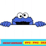 cookie monster peeking svg clipart