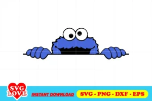 cookie monster peeking svg clipart