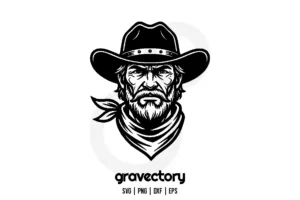 cowboy face svg free vector
