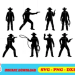 cowboy silhouette svg bundle