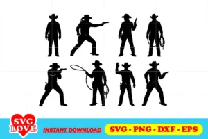 cowboy silhouette svg bundle