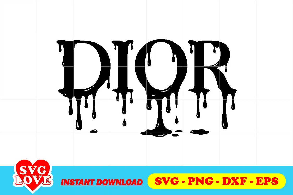 dior logo drip vector svg cut file Dior Logo Drip Vector SVG Cut File - Image 1