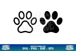 dog paw outline svg cricut