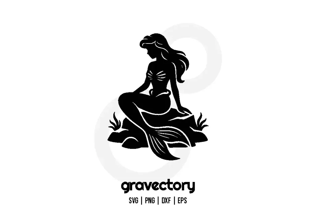 mermaid silhoueette svg free cut file Free SVG