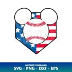 mickey baseball us flag svg
