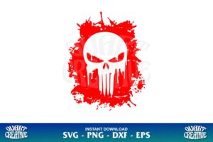 punisher skull blood splatter svg cricut