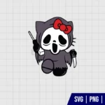 Hello Kitty Ghostface Scream SVG