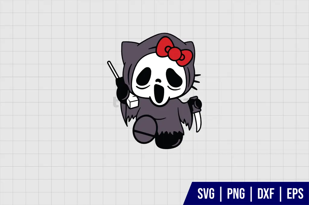 Hello Kitty Ghostface Scream SVG Hello Kitty Ghostface Scream SVG