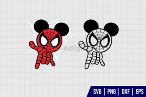 Mickey Spiderman Face SVG