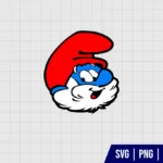 Papa Smurf Face SVG Layered