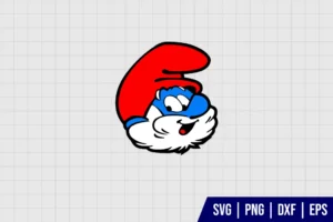 Papa Smurf Face SVG Layered