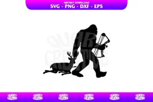 bigfoot hunting deer svg cricut