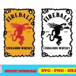fireball whisky label svg png transparent