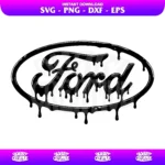 ford logo drip vector svg cricut