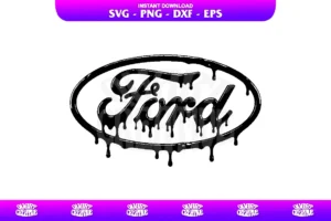 ford logo drip vector svg cricut