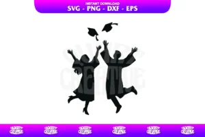 graduation silhouette svg cut file