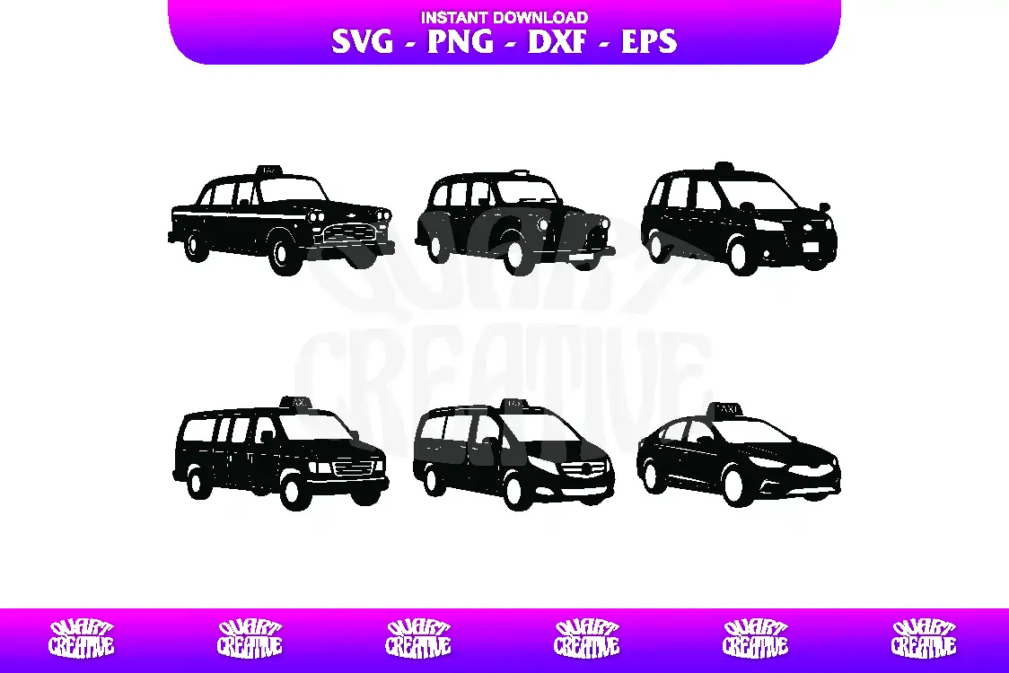 taxi clipart svg bundle Taxi Clipart SVG Bundle - Image 1