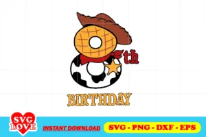 8th birthday woody toy story svg png transparent