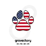 American Flag Paw SVG Free
