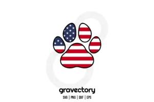 American Flag Paw SVG Free