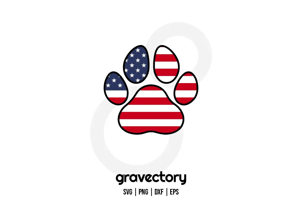 American Flag Paw SVG Free American Flag Paw SVG Free