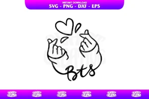 BTS Finger Heart SVG Cricut