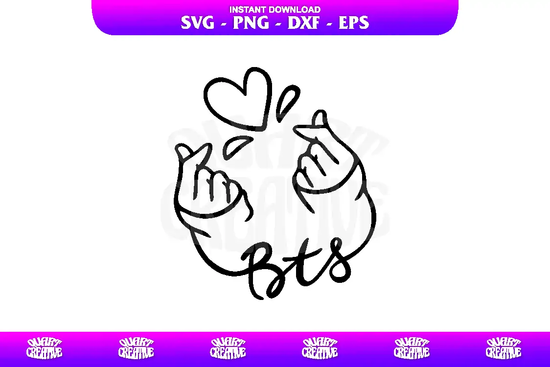 BTS Finger Heart SVG Cricut BTS Finger Heart SVG Cricut