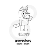 Bluey Outline SVG Free