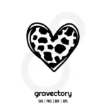 Cow Print Heart SVG Free