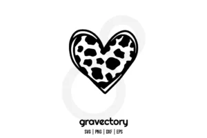 Cow Print Heart SVG Free