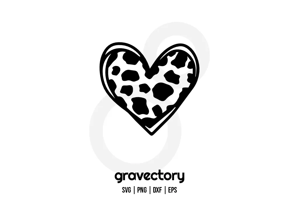 Cow Print Heart SVG Free Cow Print Heart SVG Free